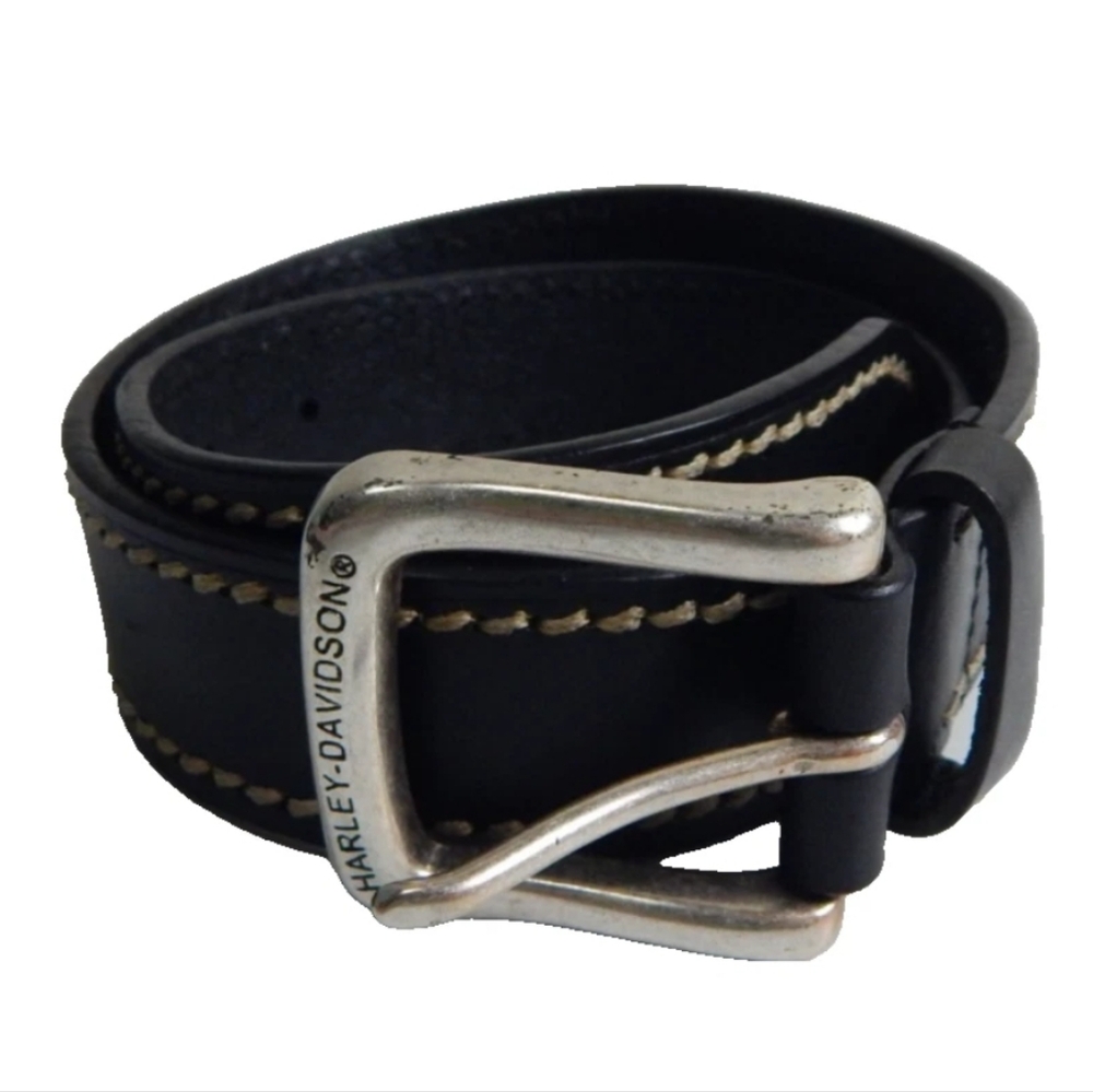 Harley-Davidson Black Belt with Silver Buckle